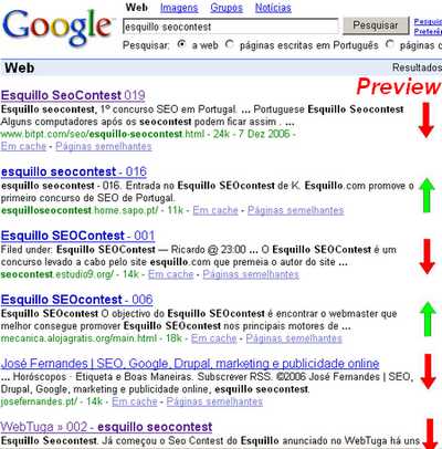 Google Esquillo seocontest results